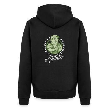 Ne sous-estimez jamais un peintre qui peint artistiquement - Veste à capuche bio Premium Unisexe - noir - Dos - Nico (187cm)