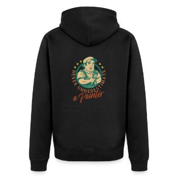 Ne sous-estimez jamais un peintre qui peint artistiquement - Veste à capuche bio Premium Unisexe - noir - Dos - Nico (187cm)