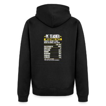 Sportlehrer Sport Lehrer Sportunterricht - Unisex Premium Bio Zip Hoodie - Schwarz - Hinten - Nico (187cm)