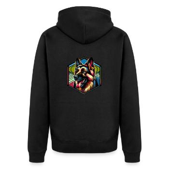German Shepherd - Unisex Premium Organic Zip Hoodie - black - Back - Nico (187cm)