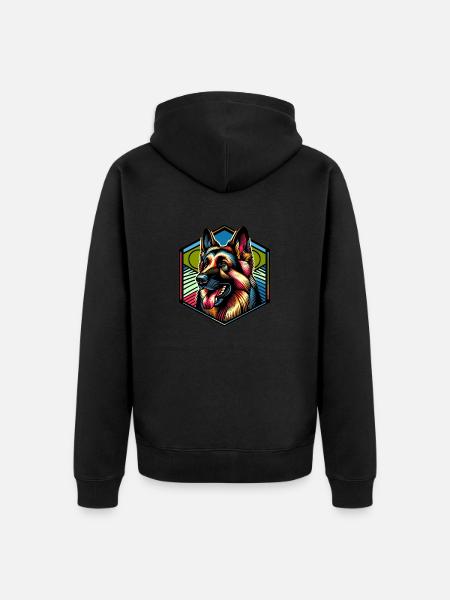 German Shepherd - Unisex Premium Organic Zip Hoodie - black