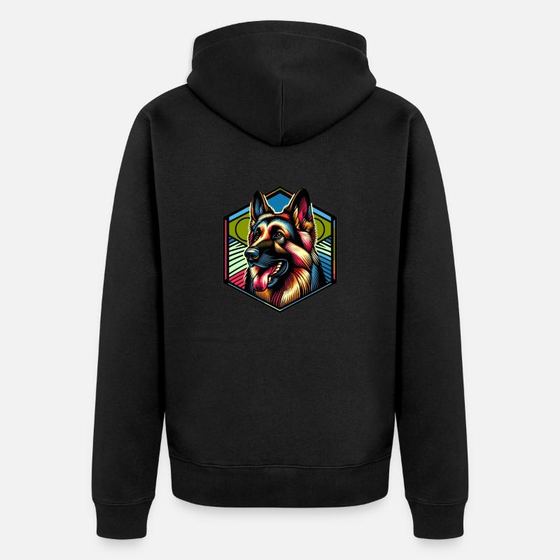 deutschen Schäferhund - Unisex Premium Bio Zip Hoodie - Schwarz