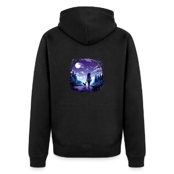Dog Owner Dog Mom T-shirt Walk T Women - Unisex Premium Organic Zip Hoodie - black - Back - Nico (187cm)