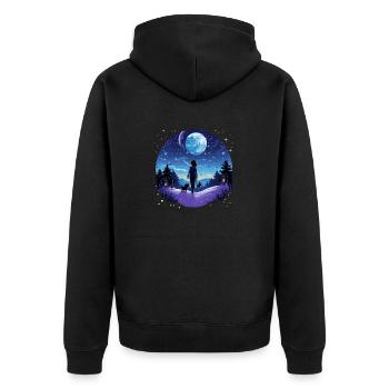 Hundehalterin Hundemama T Hundebesitzerin Dogmom - Unisex Premium Bio Zip Hoodie - Schwarz - Hinten - Nico (187cm)