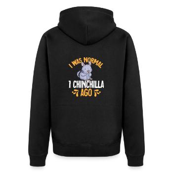 Chinchilla - Unisex Premium Bio Zip Hoodie - Schwarz - Hinten - Nico (187cm)