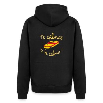 Te calmas o te calmo - Unisex Premium Organic Zip Hoodie - black - Back - Nico (187cm)