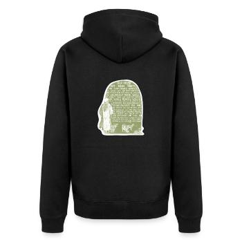 Der gute Hirte - Unisex Premium Bio Zip Hoodie - Schwarz - Hinten - Nico (187cm)