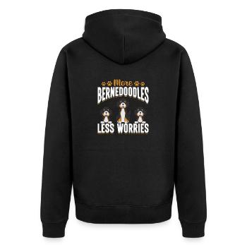 Bernedoodle Dog - Unisex Premium Organic Zip Hoodie - black - Back - Nico (187cm)