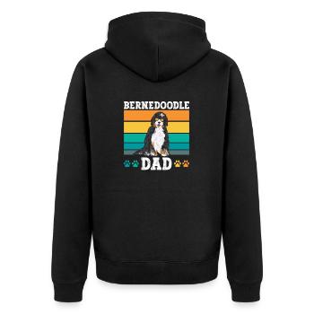Bernedoodle Dog - Unisex Premium Organic Zip Hoodie - black - Back - Nico (187cm)