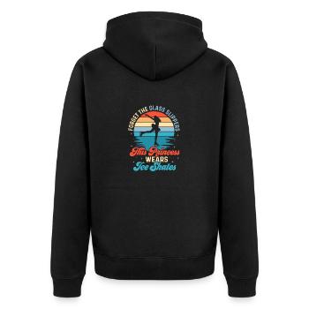 Enchanted Ice: Where Skates Beat Slippers - Unisex Premium Bio Zip Hoodie - Schwarz - Hinten - Nico (187cm)