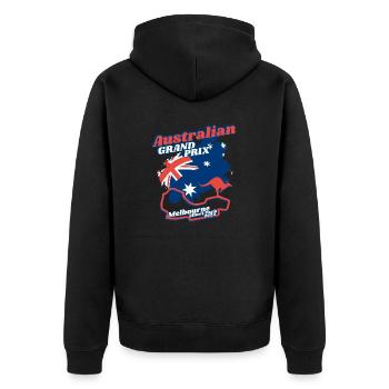 Großer Preis von Australien Albert Park Circuit 2024 - Unisex Premium Bio Zip Hoodie - Schwarz - Hinten - Nico (187cm)