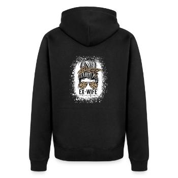 Ex Femme Drôle Divorce Désordonné Chignon Léopard Bandana - Veste à capuche bio Premium Unisexe - noir - Dos - Nico (187cm)