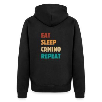 Eat Sleep Camino Repeat - Camino de Santiago - Pèlerins - Veste à capuche bio Premium Unisexe - noir - Dos - Nico (187cm)