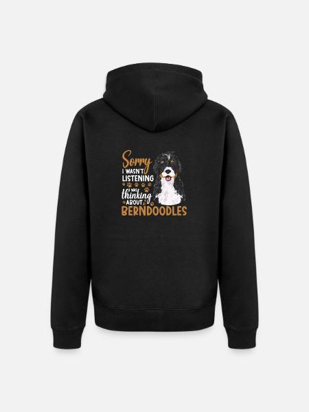 Bernedoodle Dog - Unisex Premium Organic Zip Hoodie - black