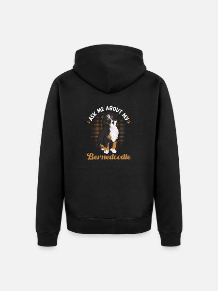 Bernedoodle Dog - Unisex Premium Organic Zip Hoodie - black