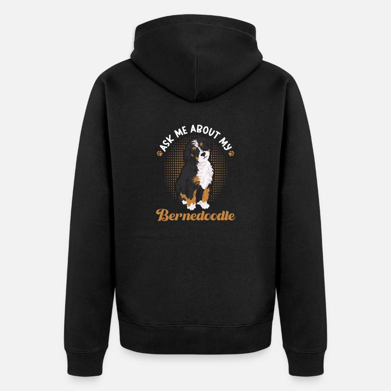 Bernedoodle Hund - Unisex Premium Bio Zip Hoodie - Schwarz