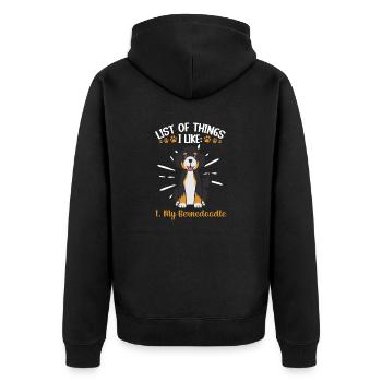 Chien Bernedoodle - Veste à capuche bio Premium Unisexe - noir - Dos - Nico (187cm)