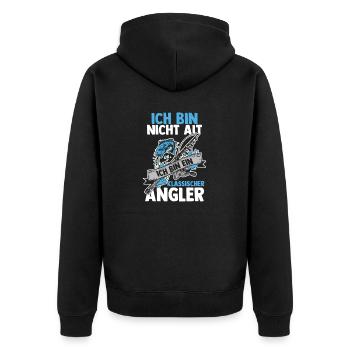 Angler Fishing Fishing Rod Fishing - Unisex Premium Organic Zip Hoodie - black - Back - Nico (187cm)