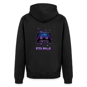 Gamers Video Gaming Geek Console Game Controller - Unisex Premium Bio Zip Hoodie - Schwarz - Hinten - Nico (187cm)