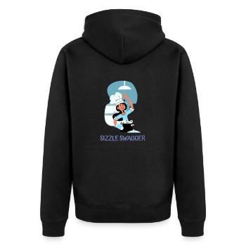 Chef Cook Kitchen Culinary Retro Bake Restaurant - Unisex Premium Organic Zip Hoodie - black - Back - Nico (187cm)