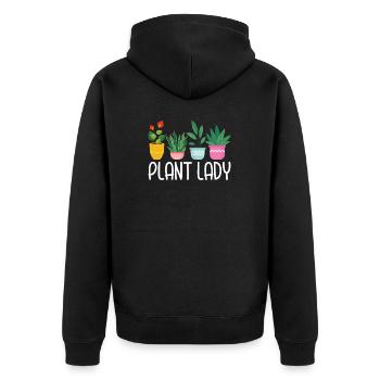 Plante Lady Drôle Jardinage Amant Pot Tête Plante - Veste à capuche bio Premium Unisexe - noir - Dos - Nico (187cm)