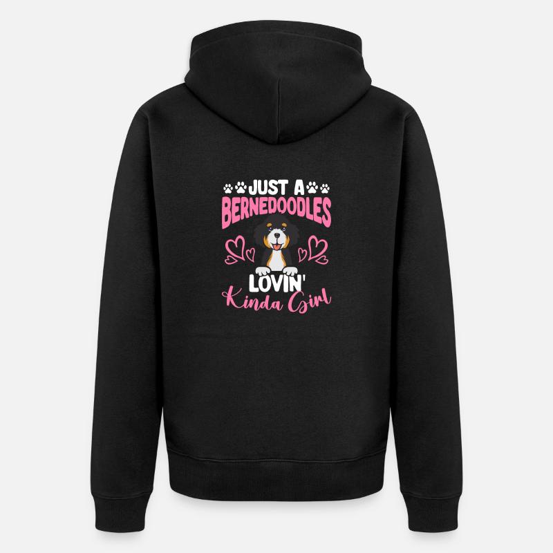 Bernedoodle Hund - Unisex Premium Bio Zip Hoodie - Schwarz