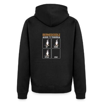 Bernedoodle Dog - Unisex Premium Organic Zip Hoodie - black - Back - Nico (187cm)
