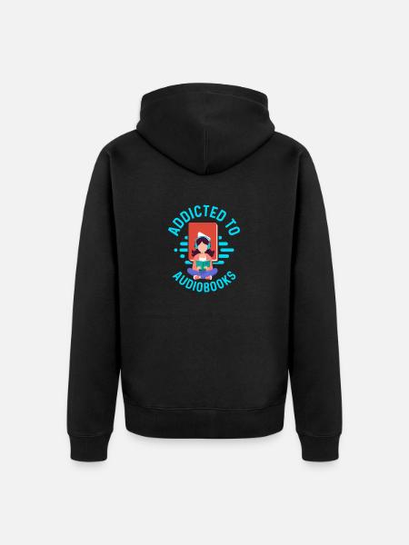 Audiobook Junkie: Lost in Narration - Unisex Premium Organic Zip Hoodie - black