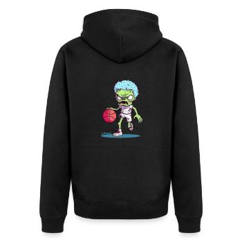 Joueur de basket-ball zombie aux couleurs de bonbons drôles - Veste à capuche bio Premium Unisexe - noir - Dos - Nico (187cm)