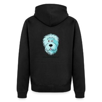 Wow, candy colored doodle dog - Unisex Premium Organic Zip Hoodie - black - Back - Nico (187cm)