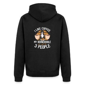 Bernedoodle Dog - Unisex Premium Organic Zip Hoodie - black - Back - Nico (187cm)