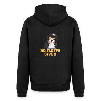 Bernedoodle Hund - Unisex Premium Bio Zip Hoodie - Schwarz - Hinten - Nico (187cm)