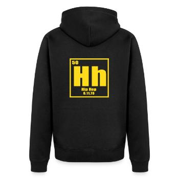Hip Hop Periodic Table 50th anniversary Origin - Unisex Premium Organic Zip Hoodie - black - Back - Nico (187cm)