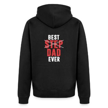 Best Step Dad Ever Stepfather - Unisex Premium Organic Zip Hoodie - black - Back - Nico (187cm)
