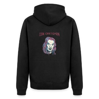 Cool Vampire Retro Halloween Beautiful Hot Fashion - Unisex Premium Organic Zip Hoodie - black - Back - Nico (187cm)