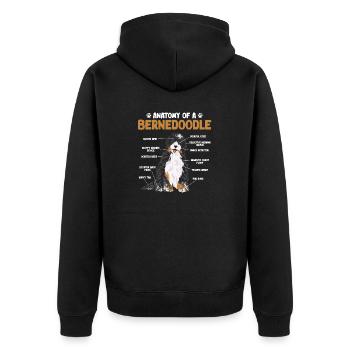 Bernedoodle Dog - Unisex Premium Organic Zip Hoodie - black - Back - Nico (187cm)