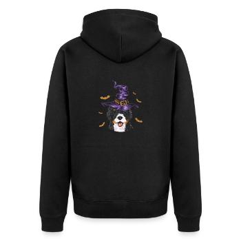 Bernedoodle Dog - Unisex Premium Organic Zip Hoodie - black - Back - Nico (187cm)