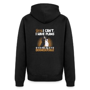 Bernedoodle Dog - Unisex Premium Organic Zip Hoodie - black - Back - Nico (187cm)