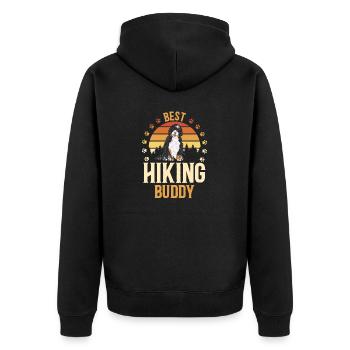 Bernedoodle Dog - Unisex Premium Organic Zip Hoodie - black - Back - Nico (187cm)
