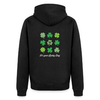 C’est votre jour de chance - Veste à capuche bio Premium Unisexe - noir - Dos - Nico (187cm)