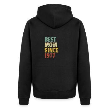 Meilleure maman depuis 1977 citation de slogan de fête des mères - Veste à capuche bio Premium Unisexe - noir - Dos - Nico (187cm)