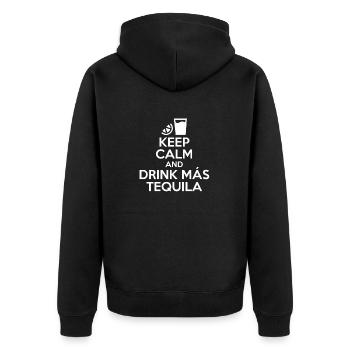 Bleiben Sie ruhig und trinken Sie Mas Tequila Mexikanisches Getränk Liebe - Unisex Premium Bio Zip Hoodie - Schwarz - Hinten - Nico (187cm)