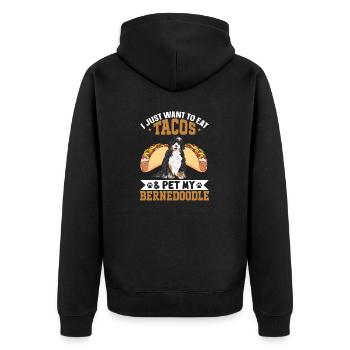 Bernedoodle Dog - Unisex Premium Organic Zip Hoodie - black - Back - Nico (187cm)