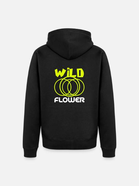 Wild Flower - Unisex Premium Organic Zip Hoodie - black