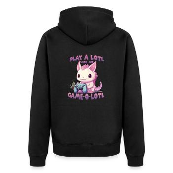 Axolotl Gamer T Kawaii Stuff Anime Axolotl Otaku - Veste à capuche bio Premium Unisexe - noir - Dos - Nico (187cm)