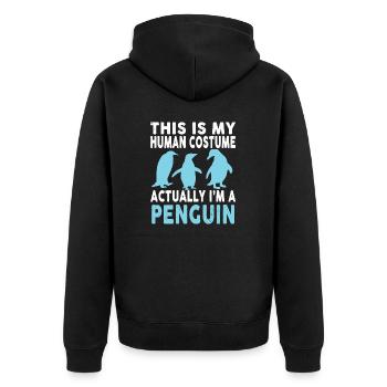 Déguisements Mon Peuple Costume En Fait Un Pingouin - Veste à capuche bio Premium Unisexe - noir - Dos - Nico (187cm)