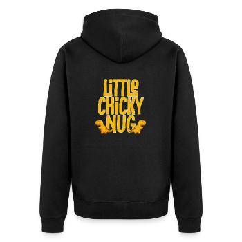 Dino Nuggets Dinosaurier Chicken Nuggets - Unisex Premium Bio Zip Hoodie - Schwarz - Hinten - Nico (187cm)