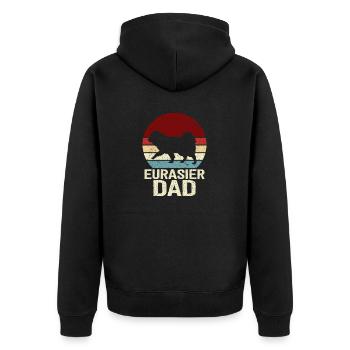 Eurasier Dad Vintage Dad Dog Eurasier - Unisex Premium Organic Zip Hoodie - black - Back - Nico (187cm)