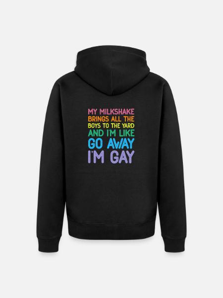 Lesbian flag gay pride Rainbow LGBT My milkshake - Unisex Premium Organic Zip Hoodie - black