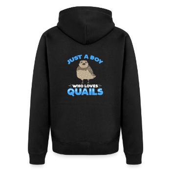 Quail Bird - Unisex Premium Organic Zip Hoodie - black - Back - Nico (187cm)